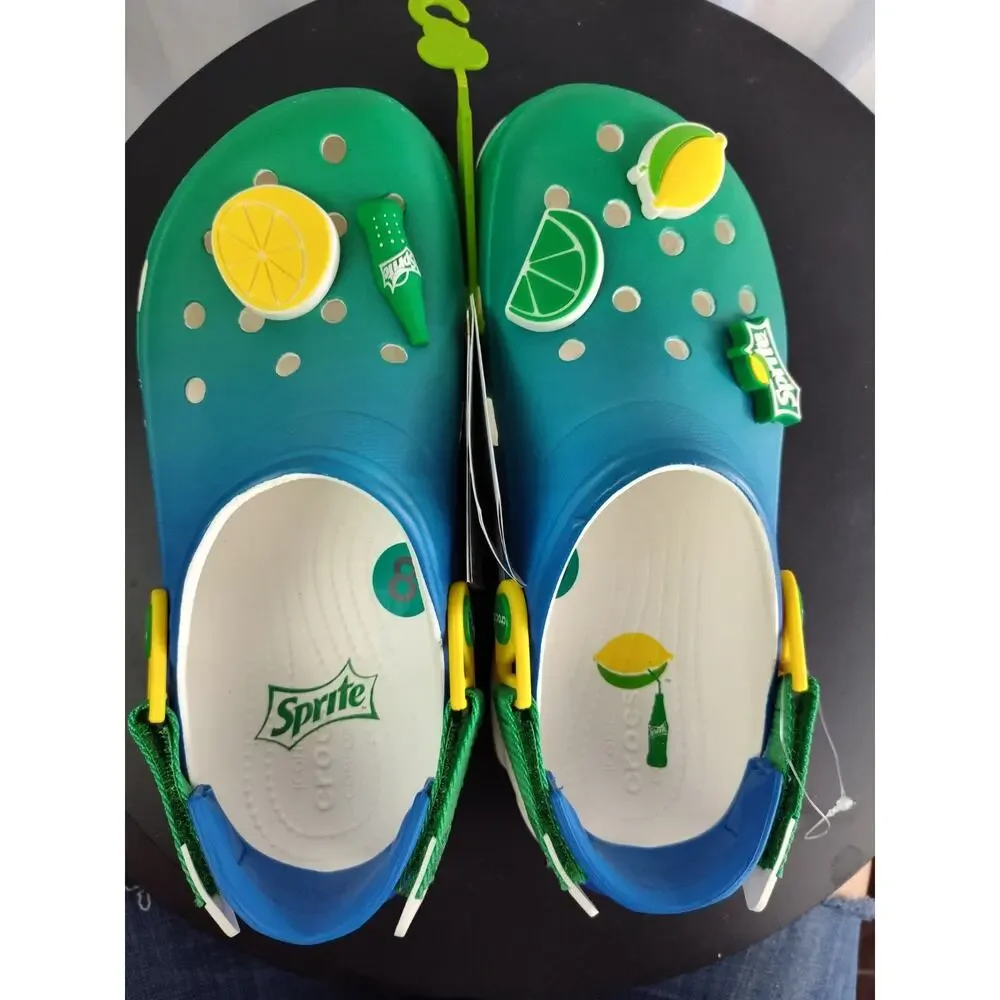 Crocs X Sprite All Terrain Clogs 209313-100 Green/Blue Mens 8 Women's 10